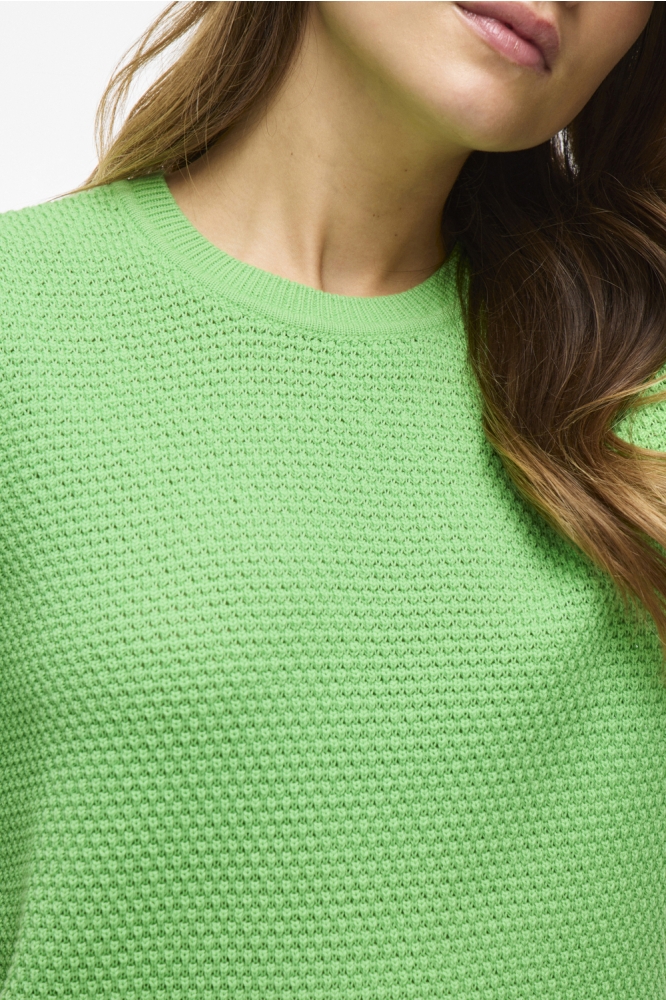VIDALO O-NECK S/S KNIT TOP - NOOS 14084421 SUMMER GREEN